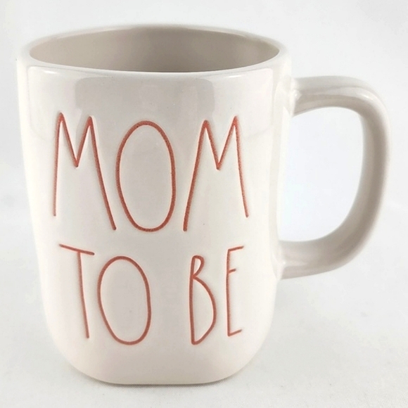 ⭐️2/ $50⭐️ Rae Dunn Artisan Collection White Mug Coffee Pink Letters MOM TO BE - Picture 2 of 10